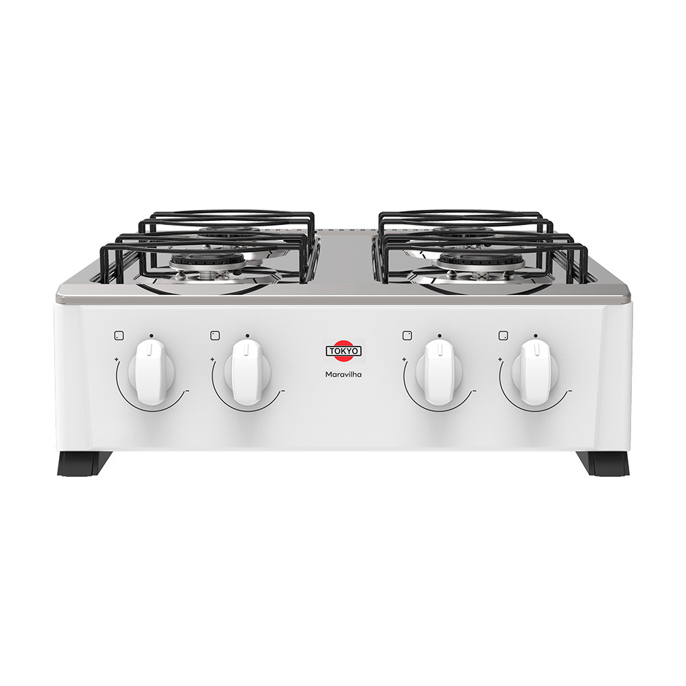 COD:111000963 - COCINA A GAS TOKYO MARAVILHA 4H BLANCO MESADA INOX