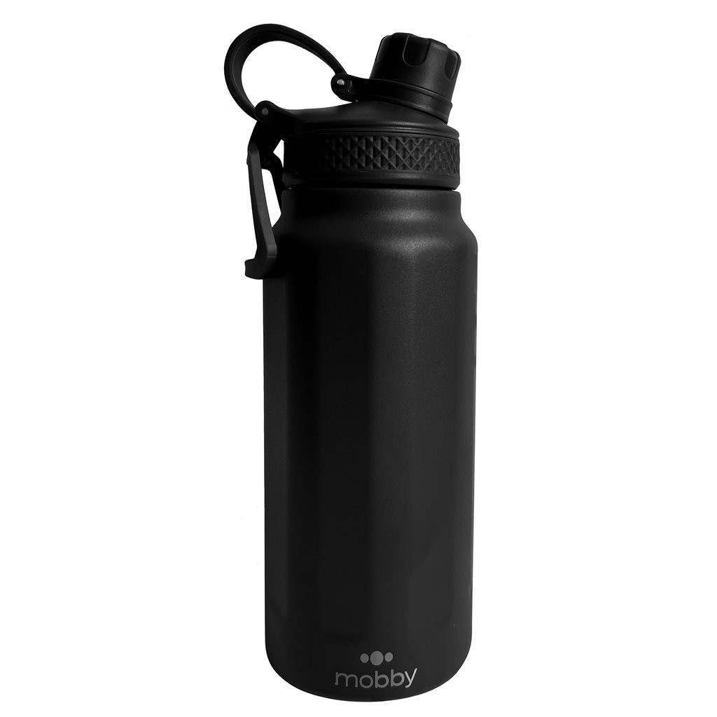 COD:333000380 - BOTELLA DEPORTIVA 750ML DOBLE PARED NEGRO MOBBY