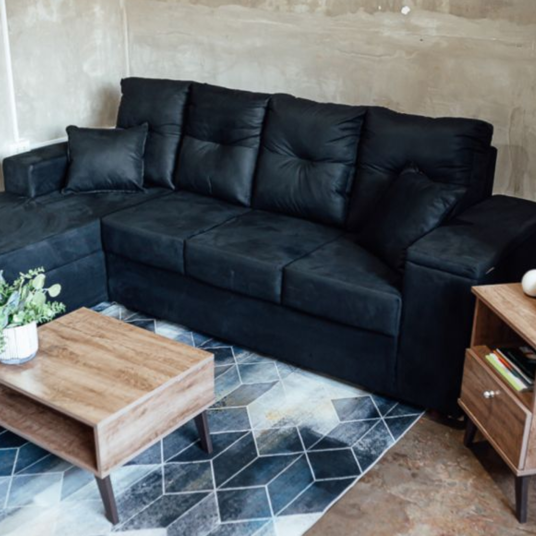 COD:8566 - SOFA NOVELMAX VICTORIA 3L MAS CHAISE NEG