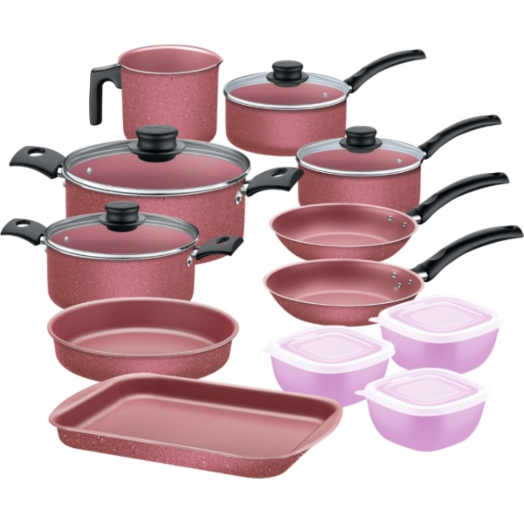 COD:9284 - JUEGO DE OLLAS TRAMONTINA TURIM 12P ROSA