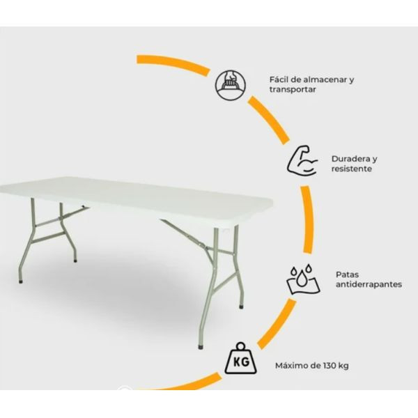COD:9875 - MESA RECTANGULAR PLE. ANNECY 180X75X74