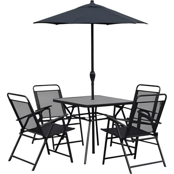 COD:9985 - JUEGO DE JARDIN 6PZA SOMBRI GOLEADER NEG