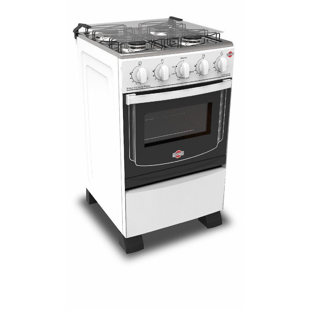 COD:COTOBRA4HCP-RE - Cocina A Gas Tokyo Bravo4h C/calientplatos/mesa Inox