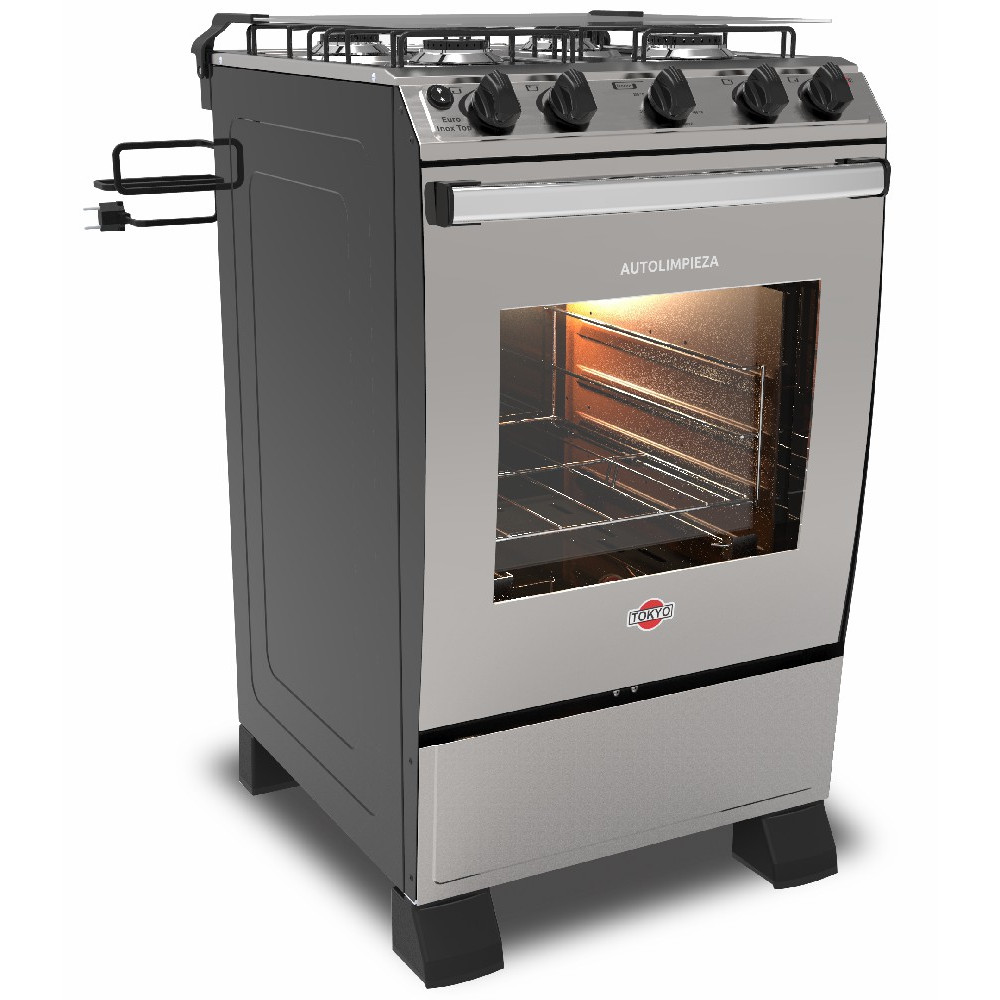 COD:COTOEU4HITE-RE - Cocina A Gas Tokyo Euro 4h Frente Inox Top Control Encendido. Luz Y Parrilla...