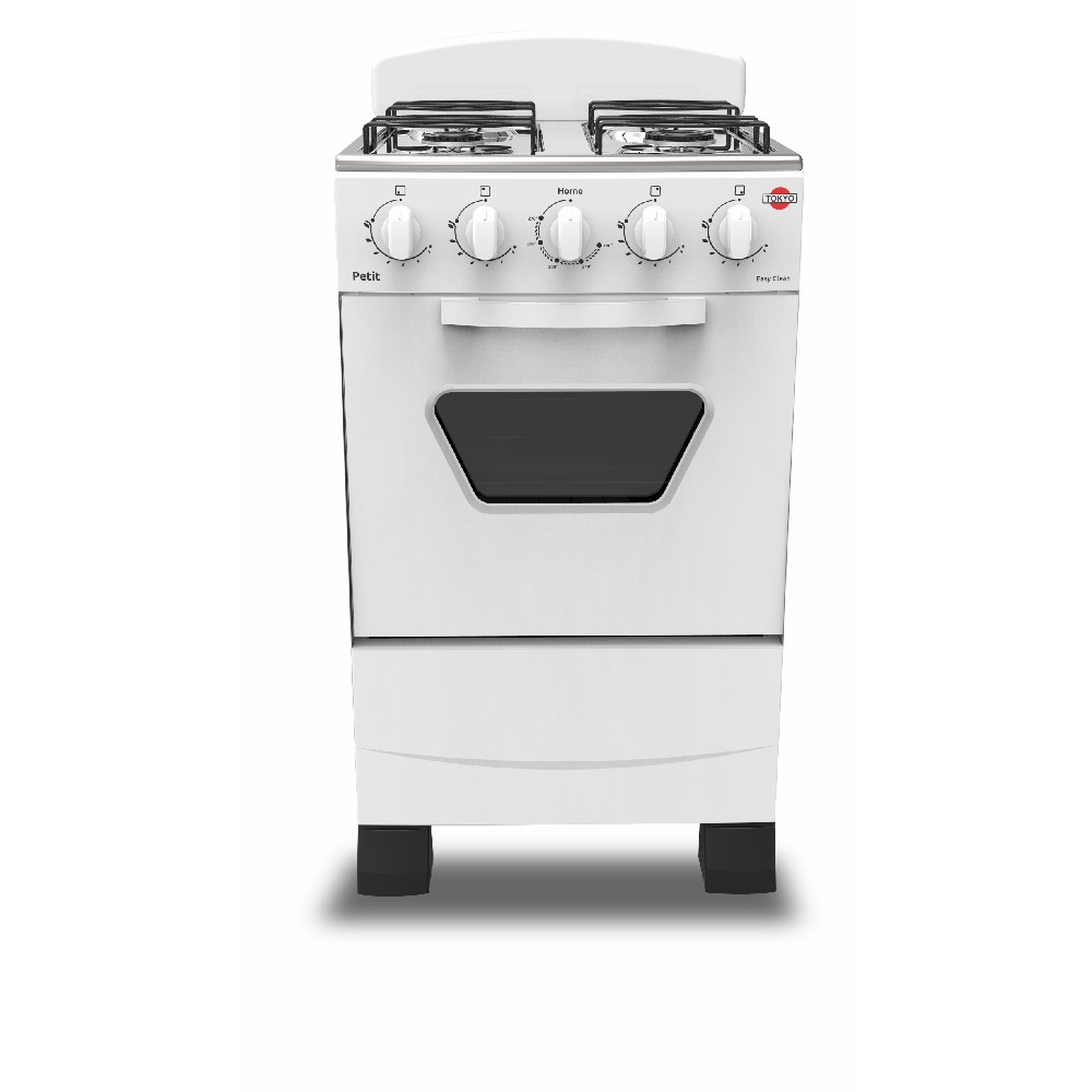 COD:COTOPET4H-RE - Cocina A Gas Tokyo Petit 4h Mesa Inox Con Respaldo Horno Limpia Facil